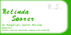 melinda sporer business card